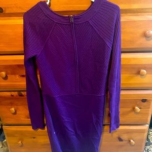 adrienne vittadini sweater dress! Zip back plum purple!